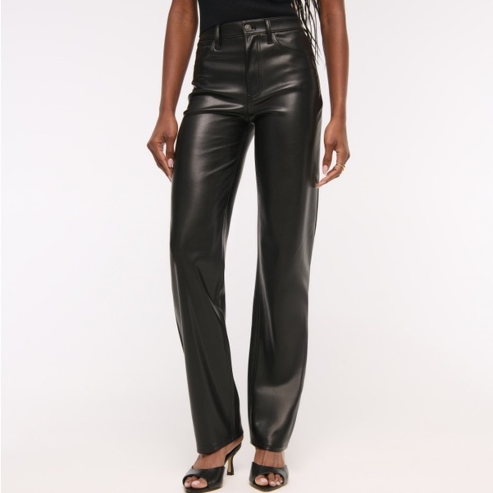 Abercrombie & Fitch Vegan Leather Pants in Black Size 25